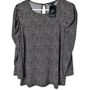 Adrianna Papell Women's Long Sleeve Multi-color Blouse Sz M